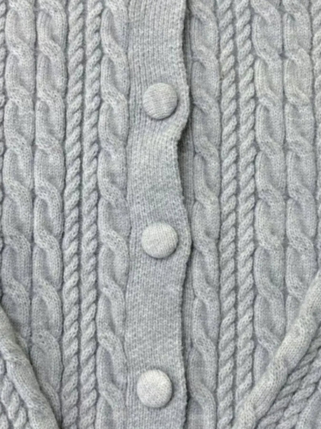 Cable Knit Button-Up Cardigan