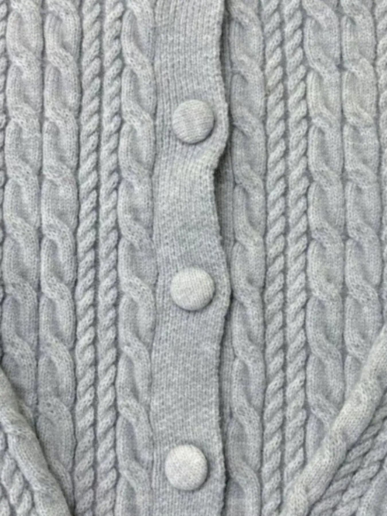 Cable Knit Button-Up Cardigan