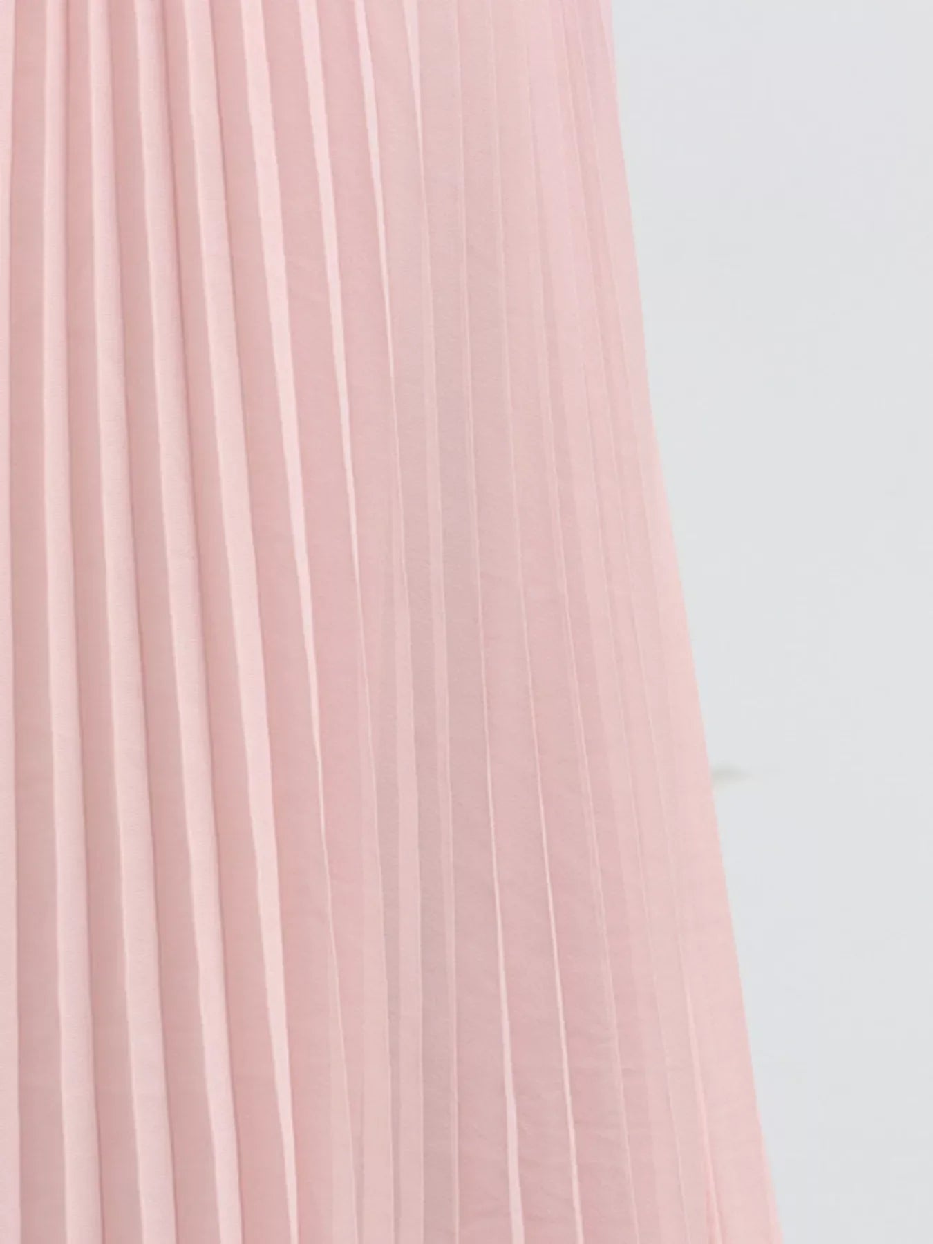 Frill Lapel Collar Top and Pleated Skirt Set