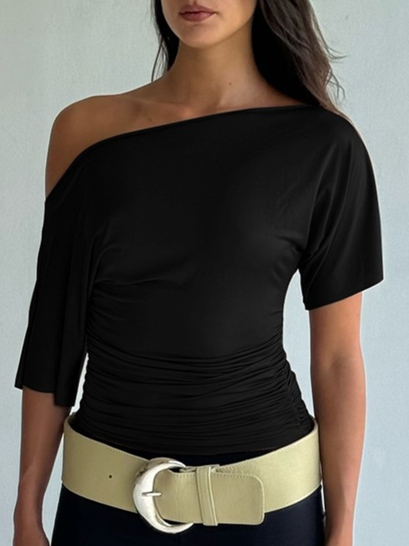 One Shoulder Short Sleeve T-Shirt