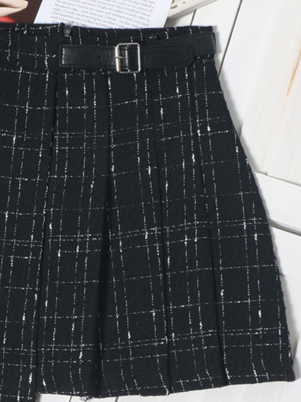 Pleated Plaid Mini Skirt