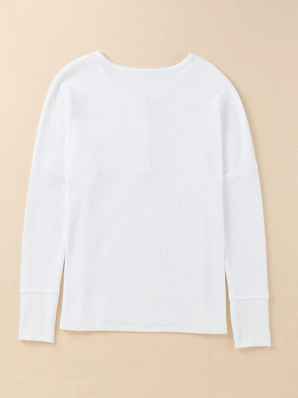 Waffle Knit Henley Top
