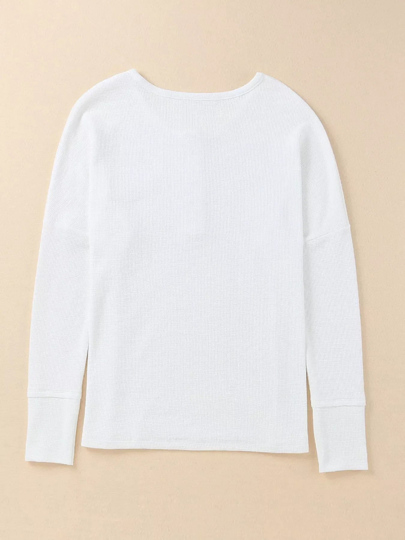 Waffle Knit Henley Top