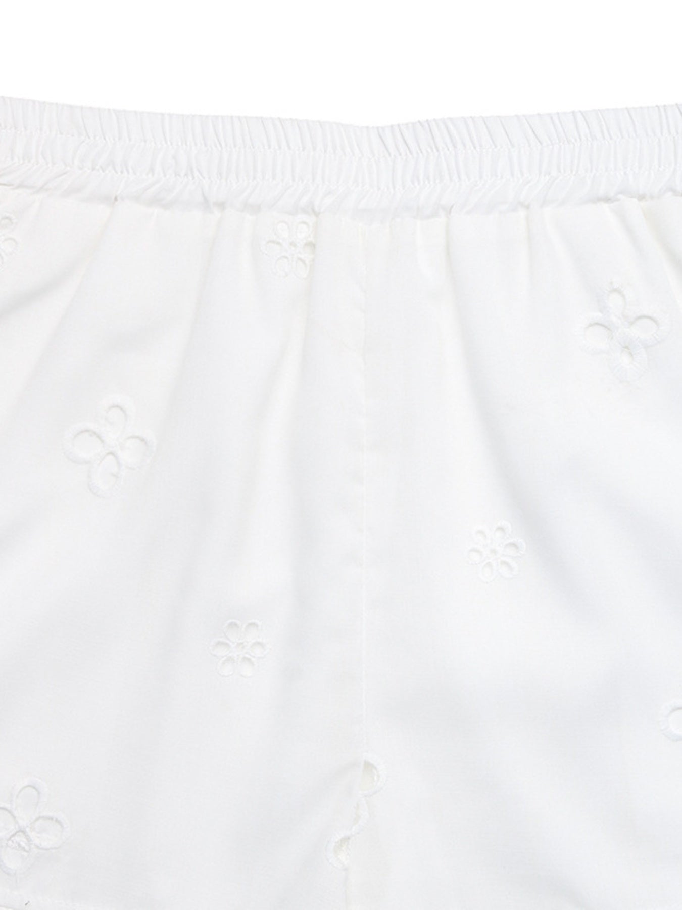 Embroidered Lace Hem Shorts