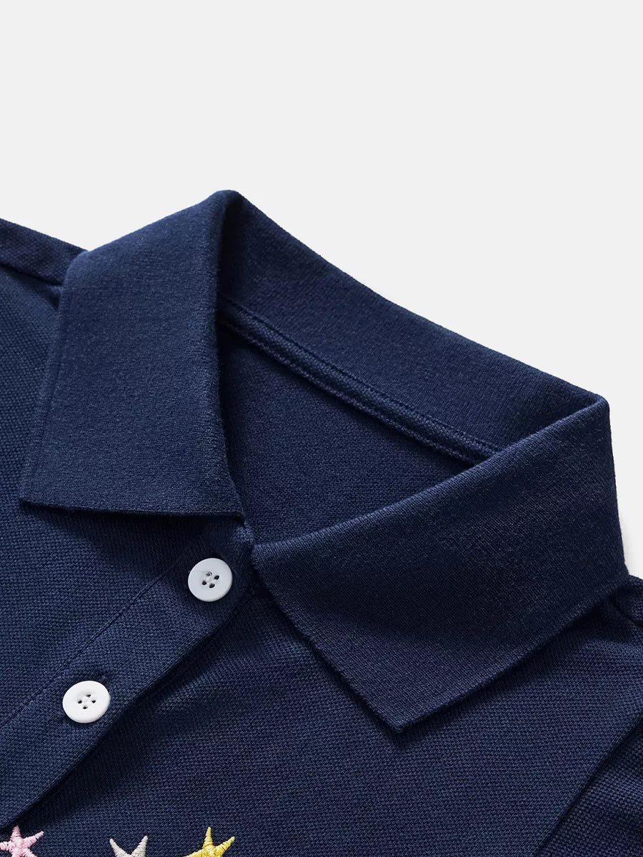 Children's Unicorn & Stars Embroidered Polo