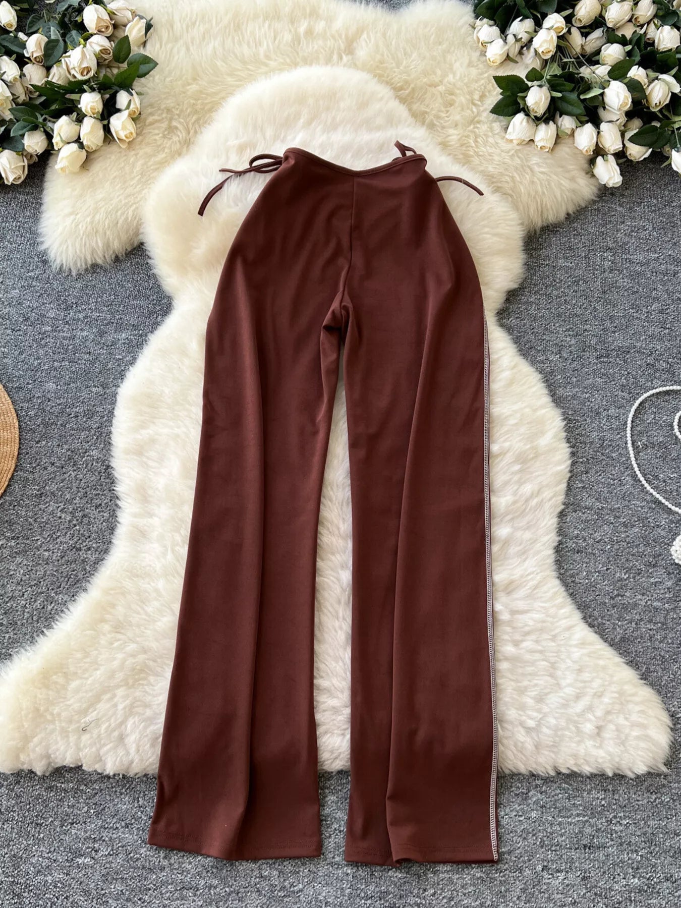 Tie-Waist Wide Leg Pants