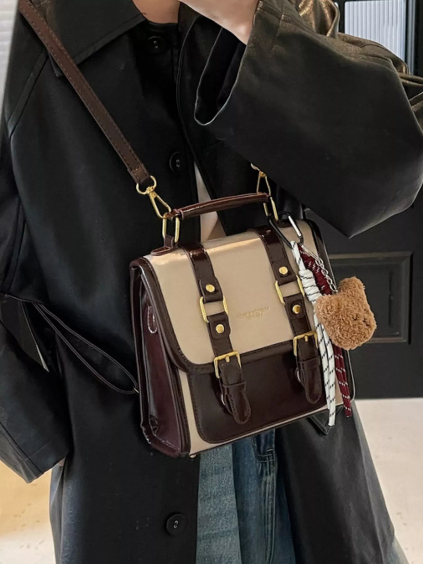 Buckle Flap Backpack Bag
