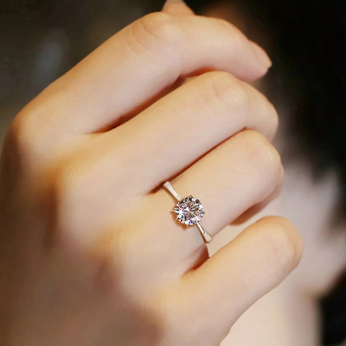 2 Carat Moissanite 925 Sterling Silver Ring