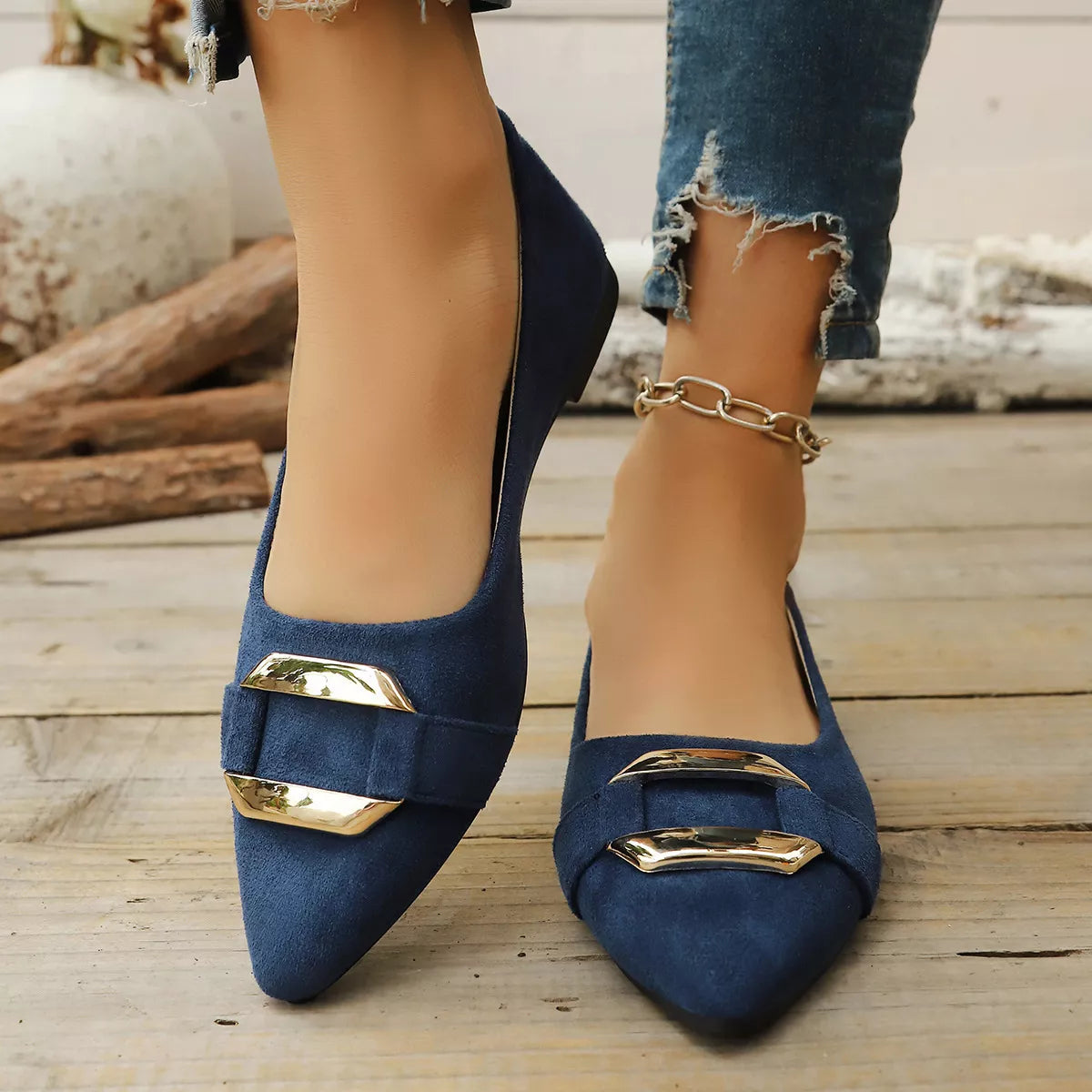 Point Toe Flats Slip-Ons