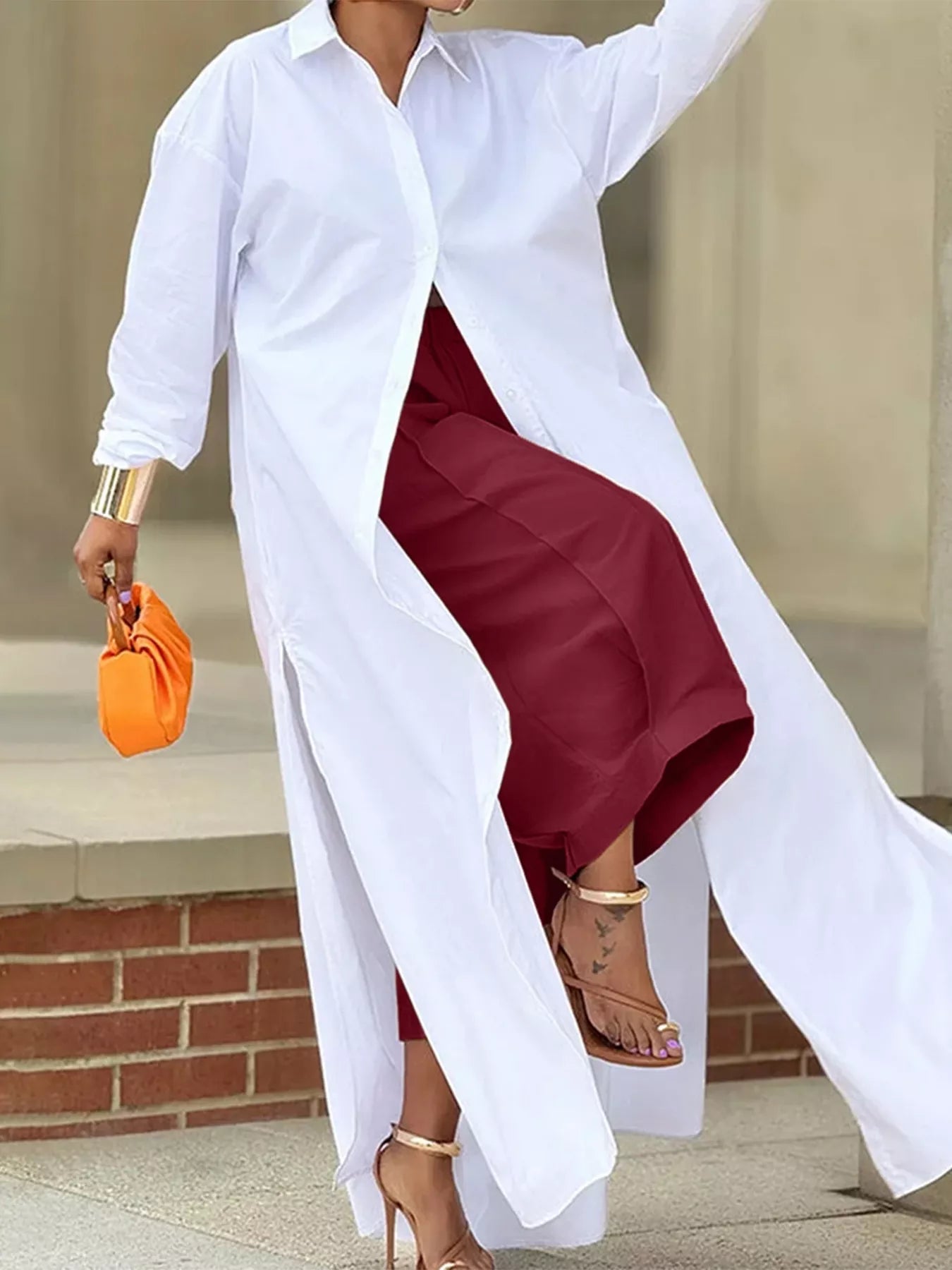 Wide Leg Pleated Detail Pants