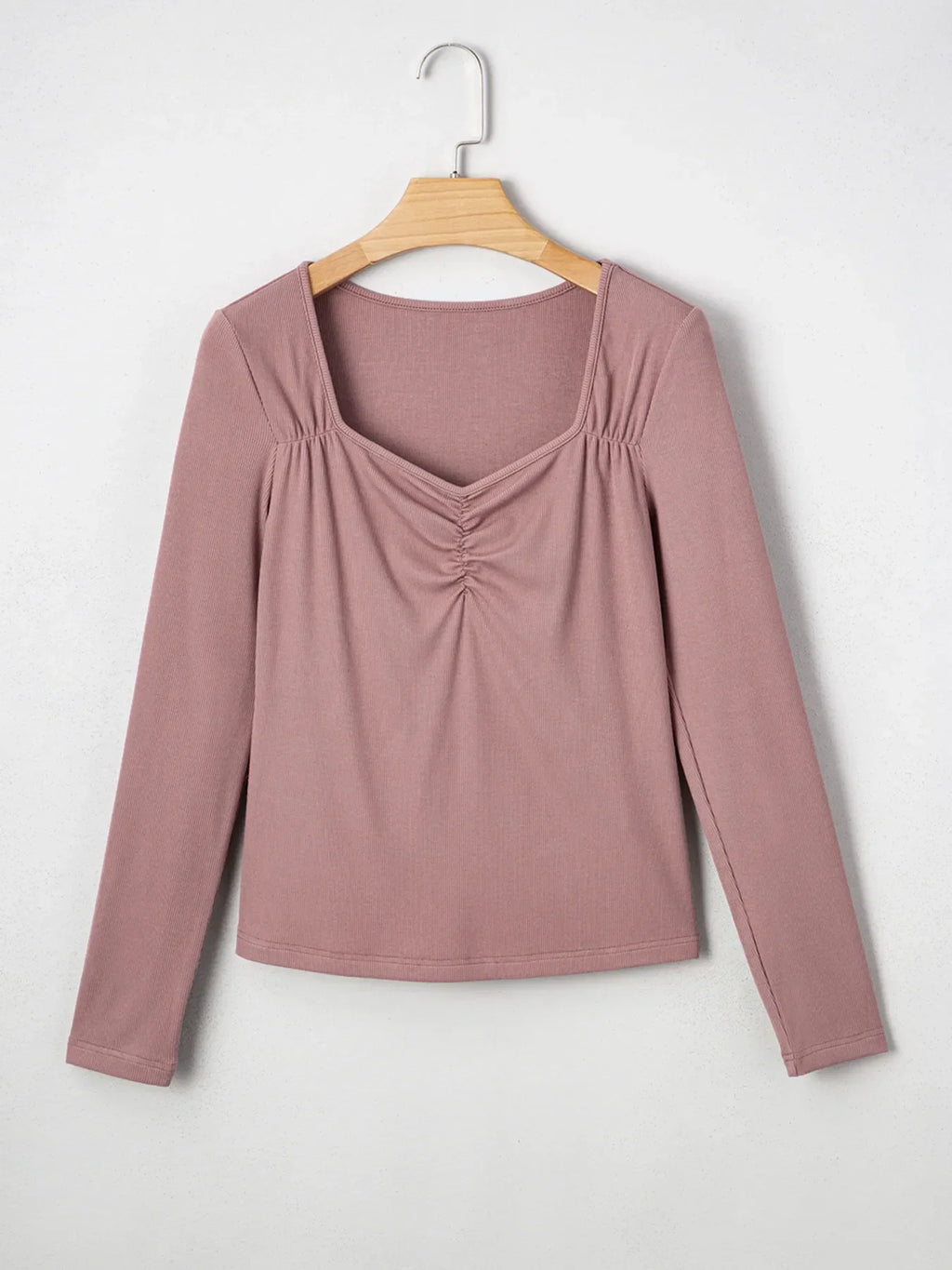 Ruched Front Long Sleeve T-Shirt
