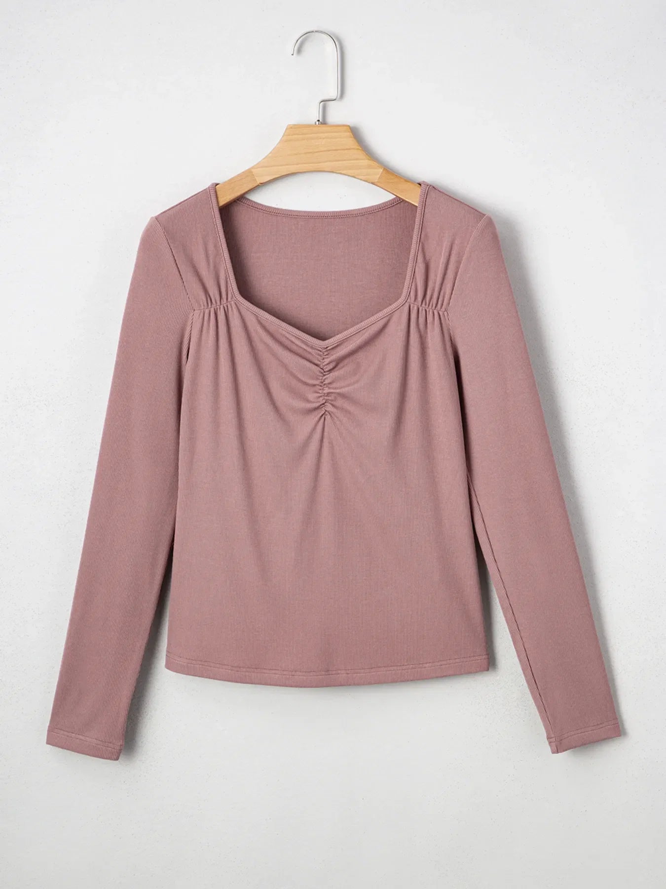 Ruched Front Long Sleeve T-Shirt