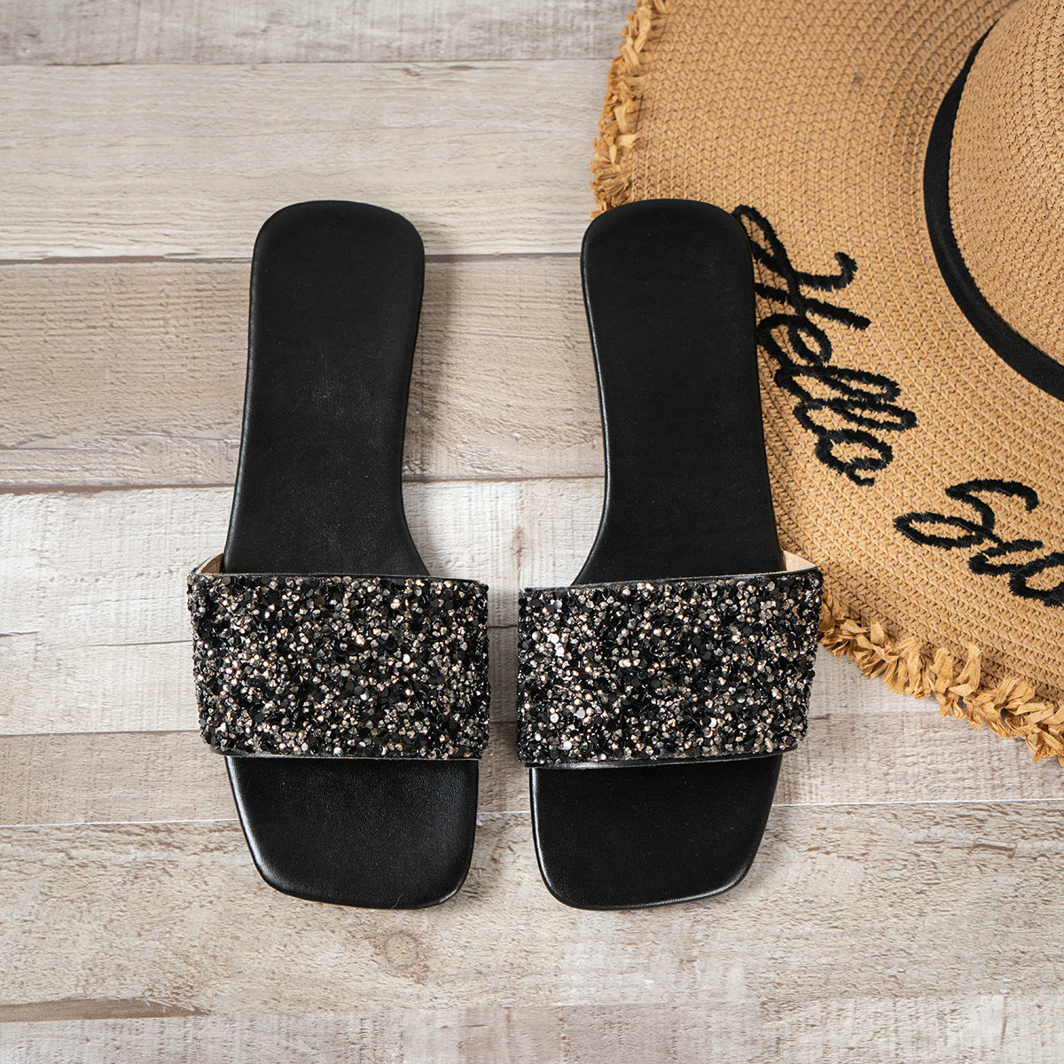 Open Toe Rhinestone Sandals