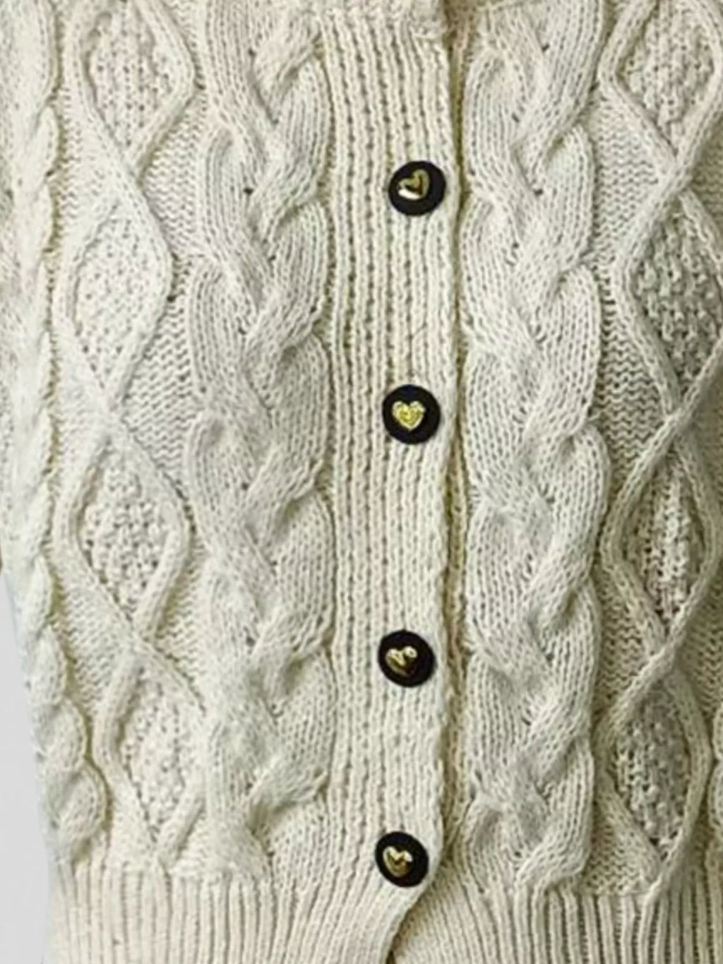 Cable Knit Button Up Cardigan