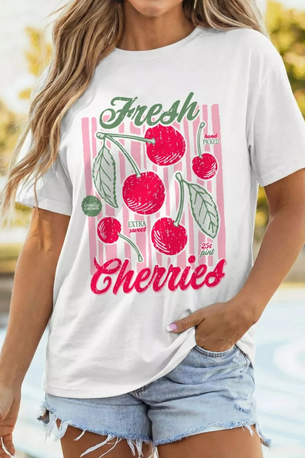 Fresh Cherries Graphic Oversized T-Shirt