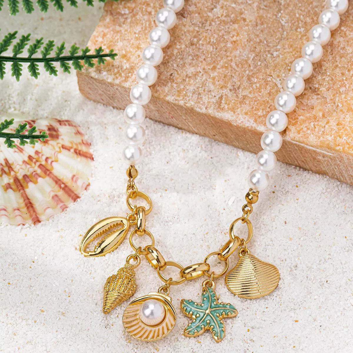 Ocean Series Charm Pearl Necklace