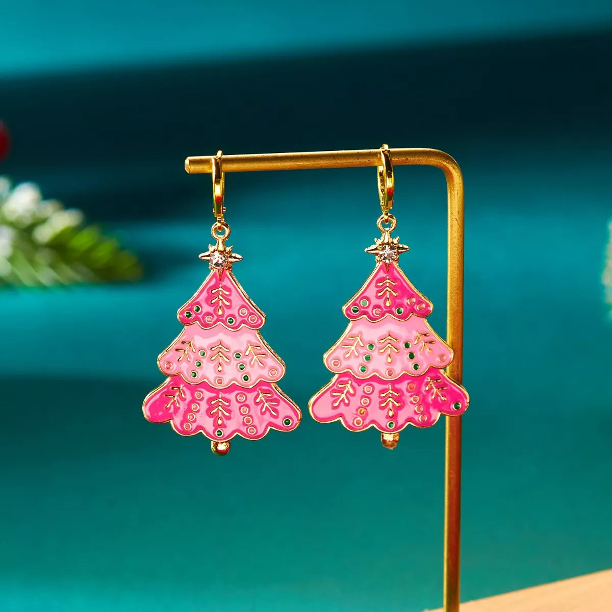 Christmas Tree Dangle Earrings