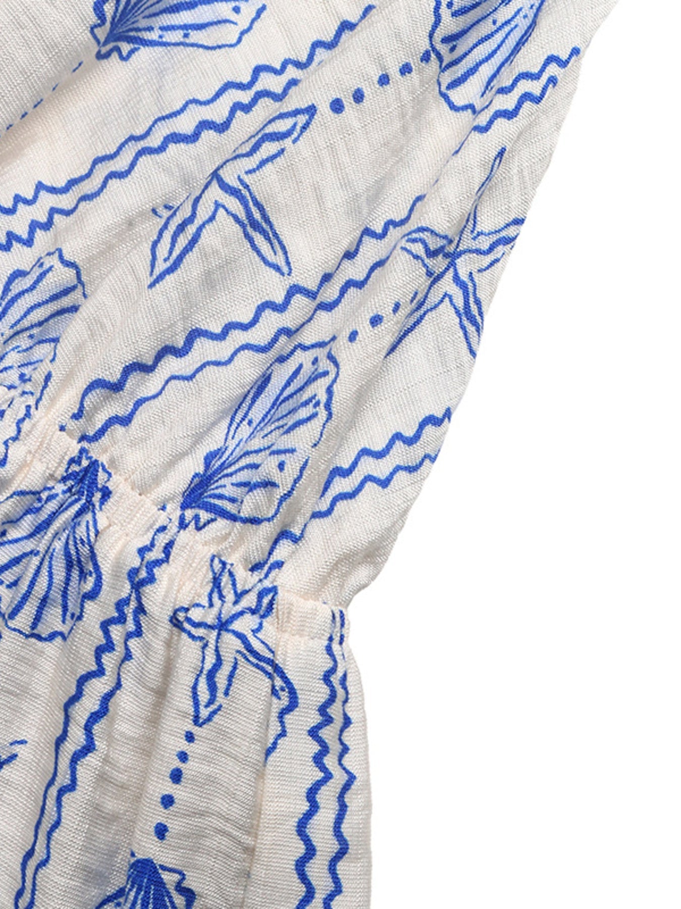 Seashell Print V-Neck Sleeveless Romper