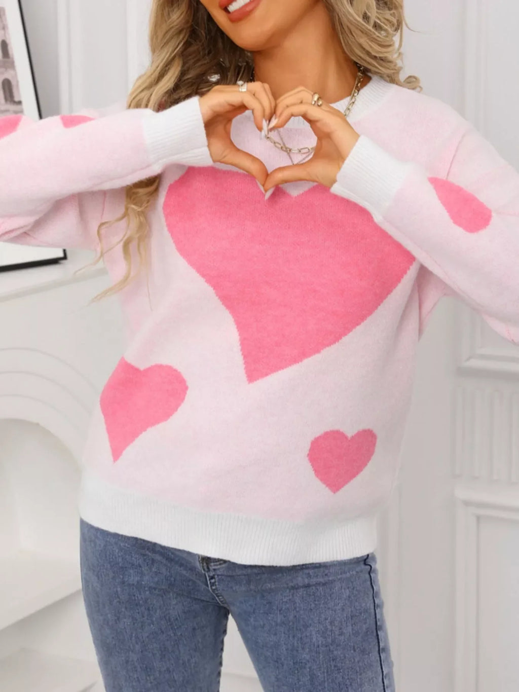 Valentine's Day Heart Crew Neck Sweater