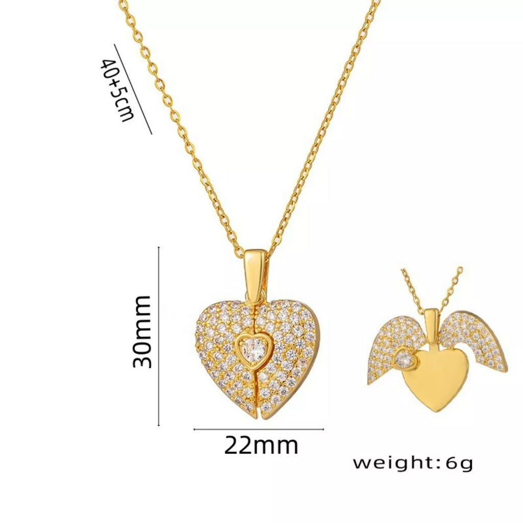 18K Gold-Plated Heart Locket Necklace