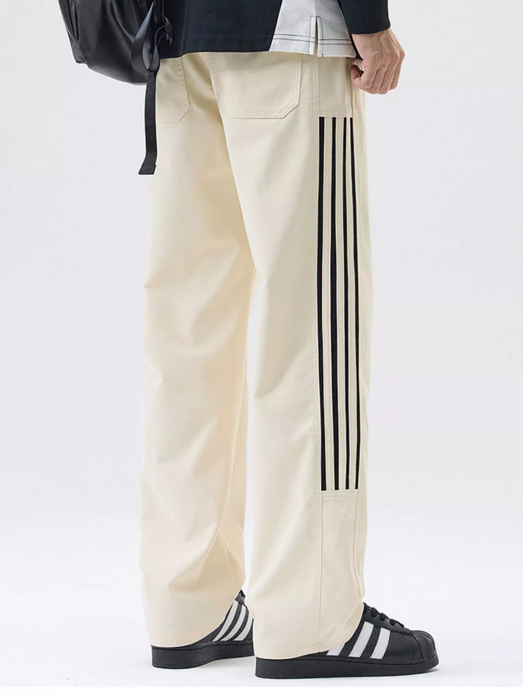 Men's Full Size Side Striped Wide Leg Casual Pants Plus Size