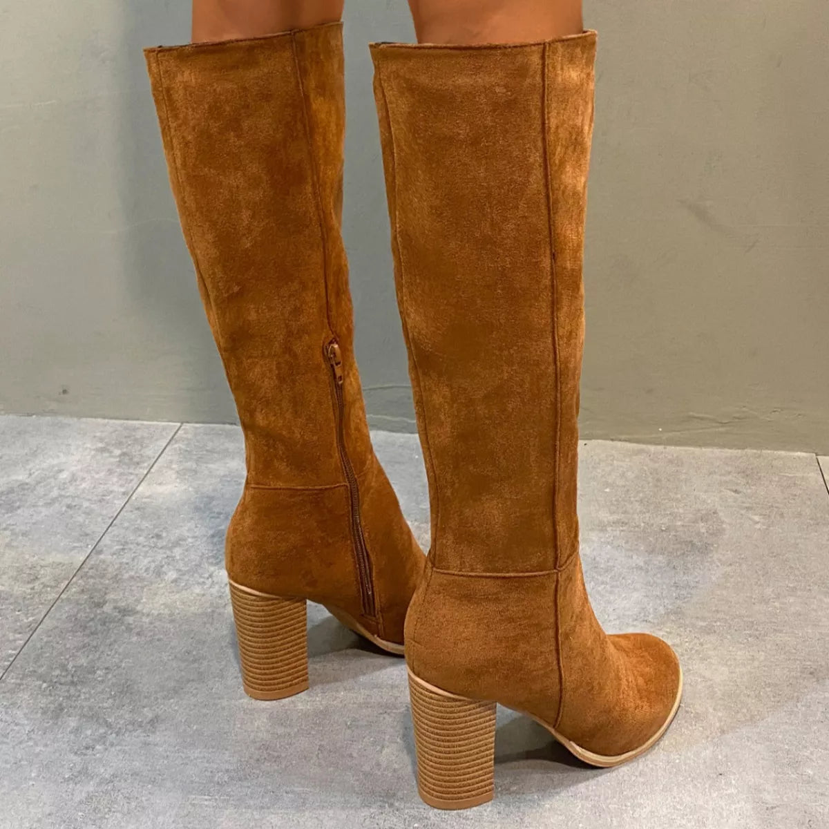 Point Toe Block Heels Boots