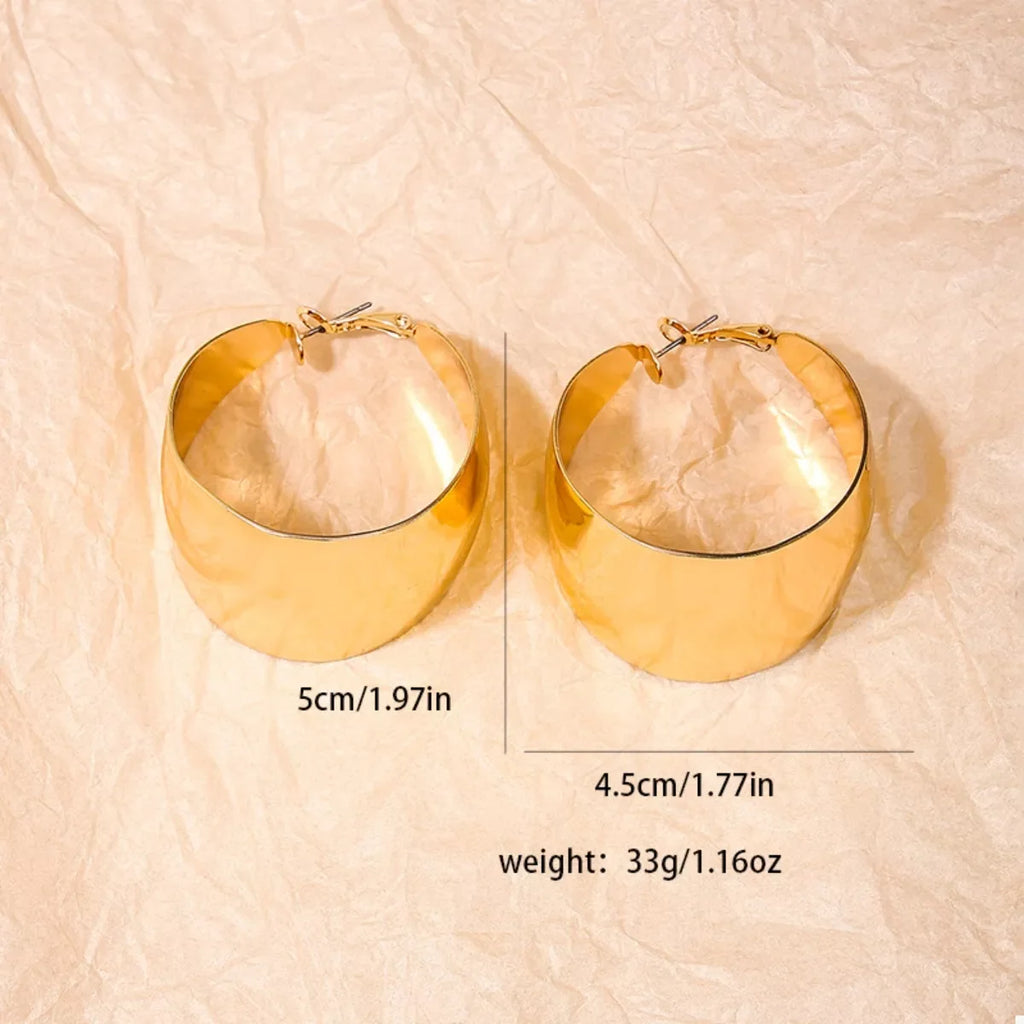 Alloy Wide Hoop Earrings