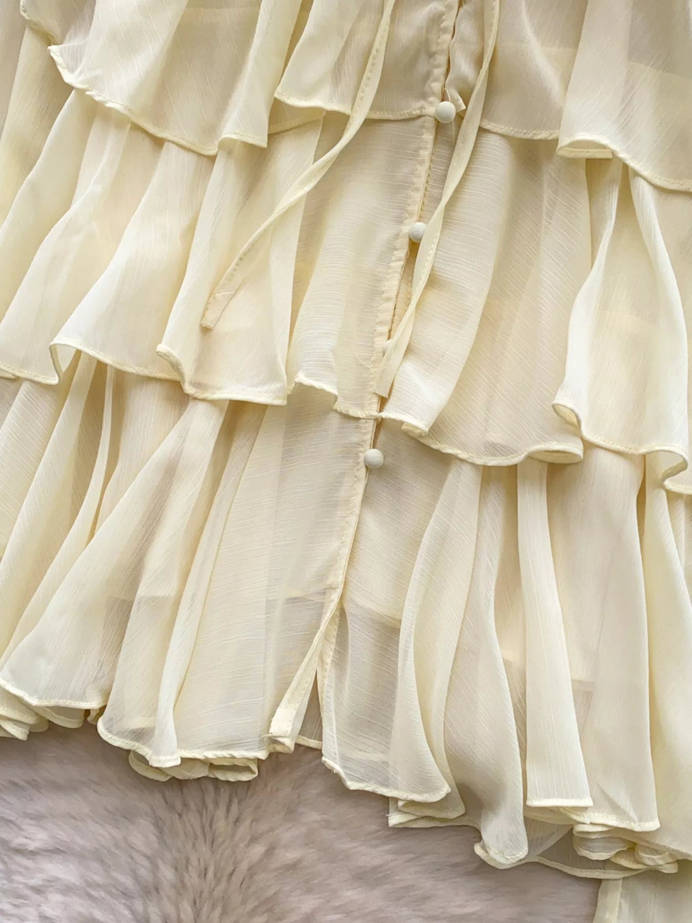 Ruffle Tiered Chiffon Blouse