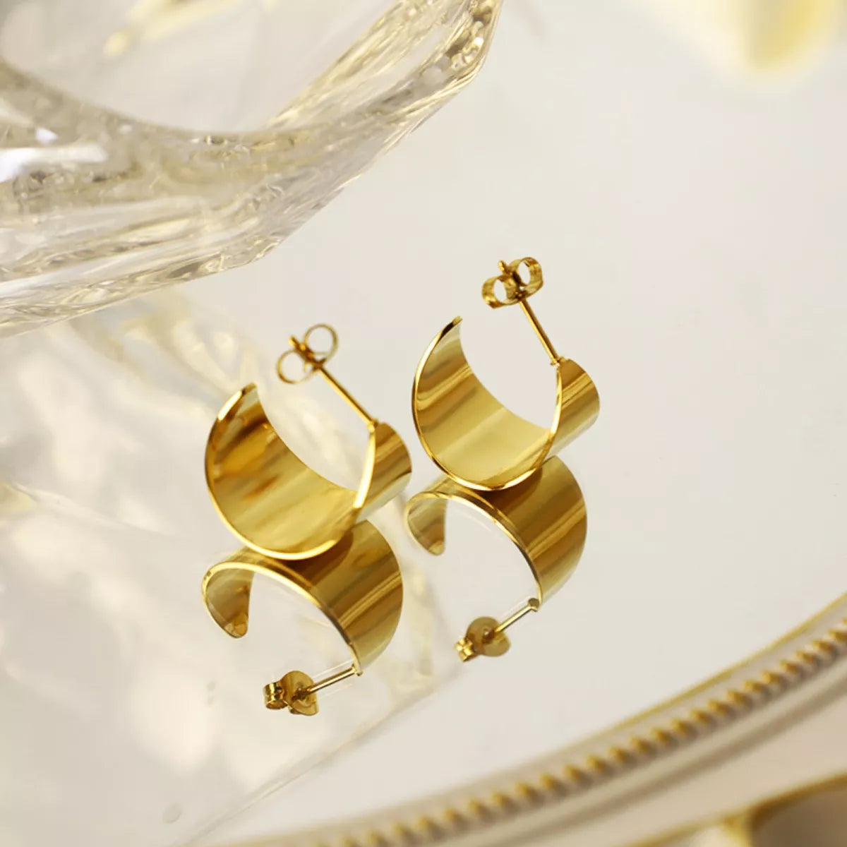 18K Gold-Plated Stud Earrings