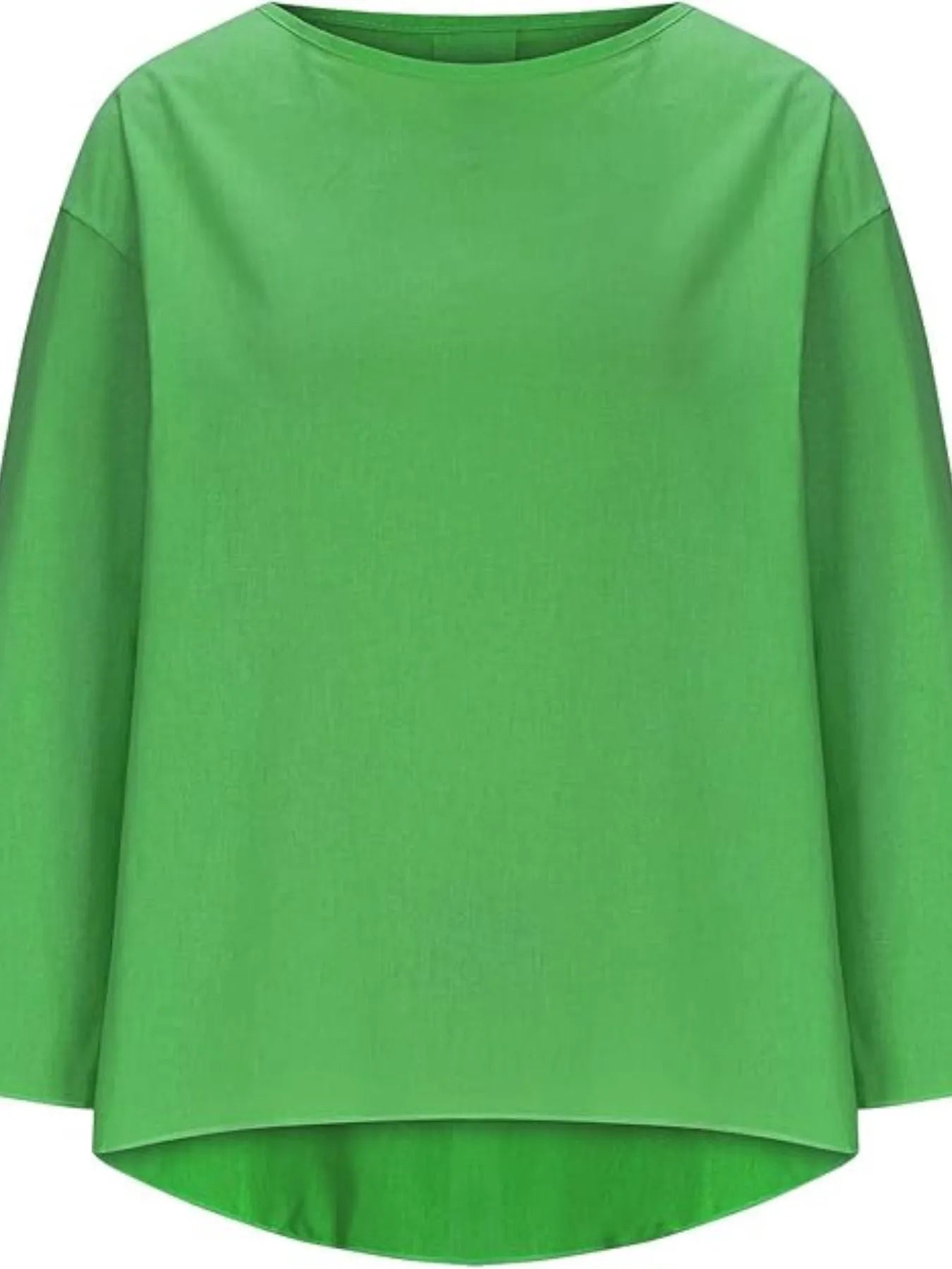 Full Size Round Neck Relaxed Fit Blouse Plus Size