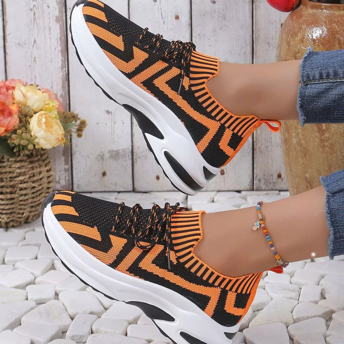 Round Toe Platform Sneakers