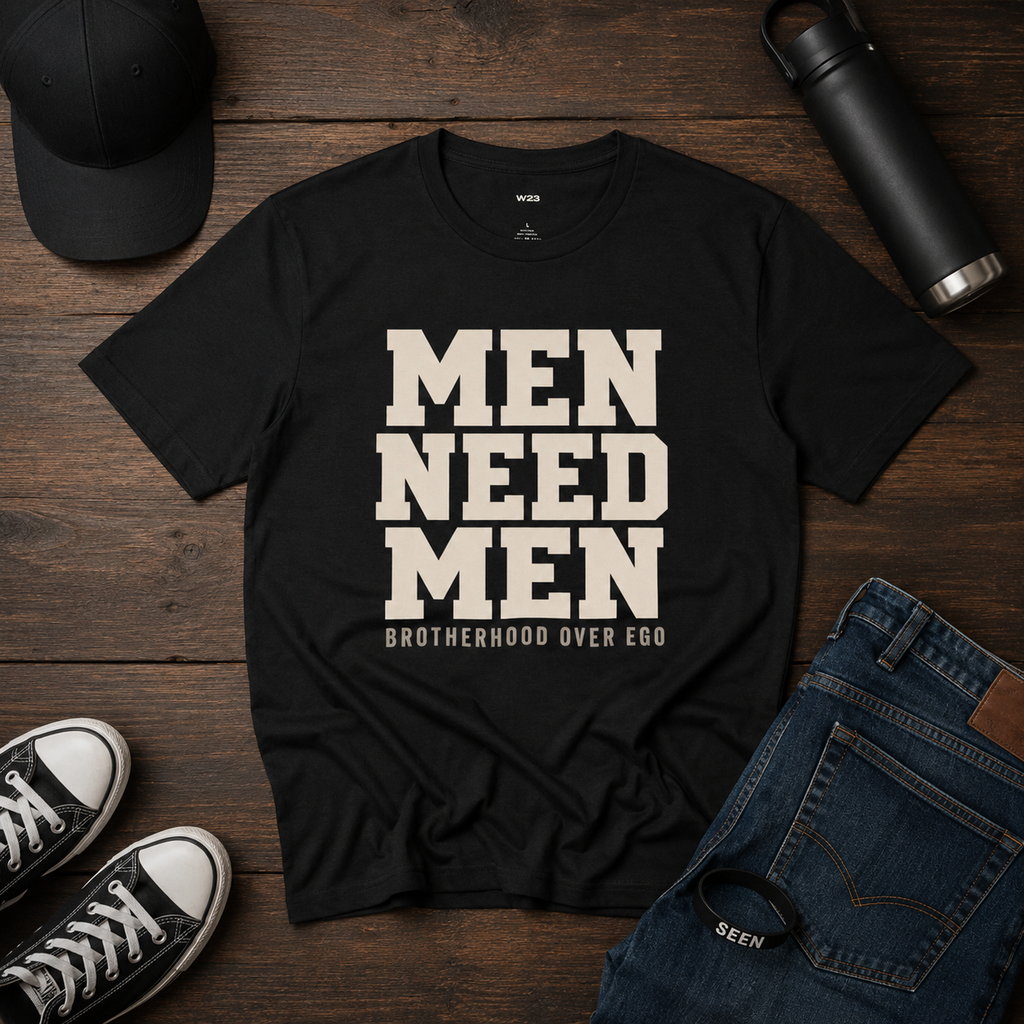 Men Need Men Tee — Brotherhood Over Ego