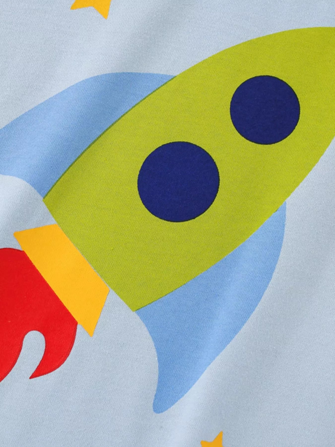 Children's Rocket Graphic Round Neck T-Shirt