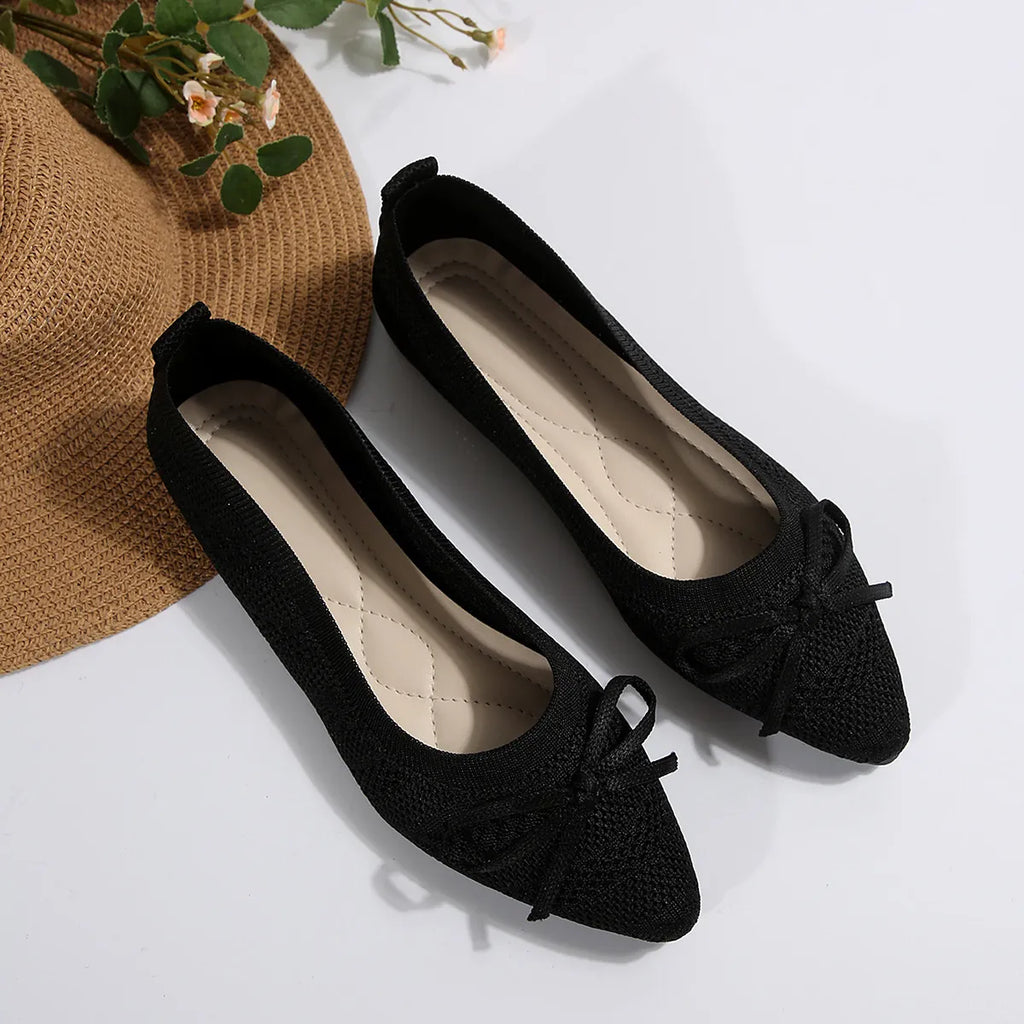 Bow Point Toe Flats Slip-Ons