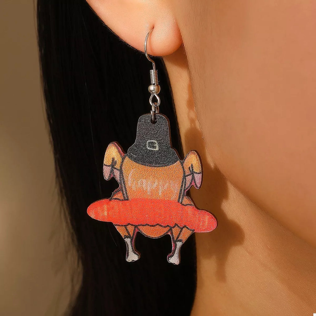 Thanksgiving Turkey Dangle Earrings