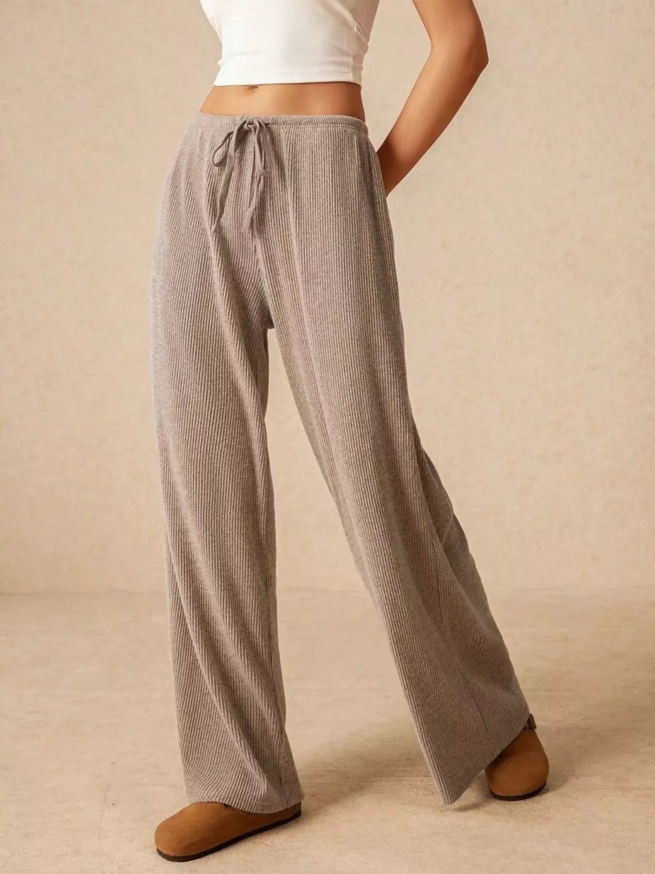 Drawstring Wide Leg Pants