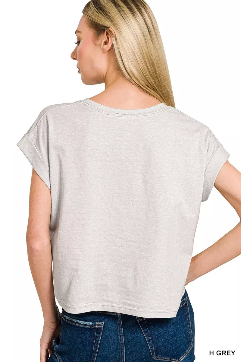 Zenana Round Neck Short Sleeve American Flag T-Shirt