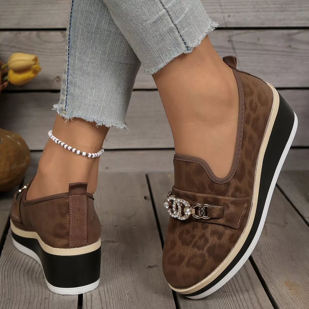 Leopard Print Platform Loafers