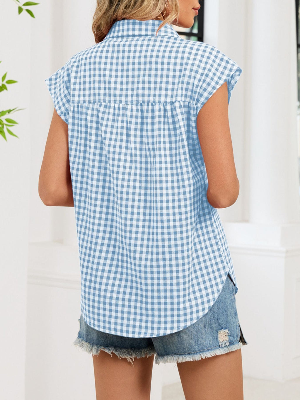 Gingham Button-Down Shirt
