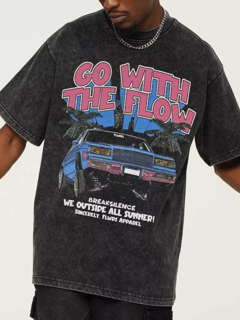 Men's Vintage Washed Graphic Oversized T-Shirt
