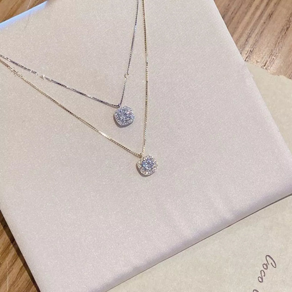 925 Sterling Silver Zircon Pendant Necklace