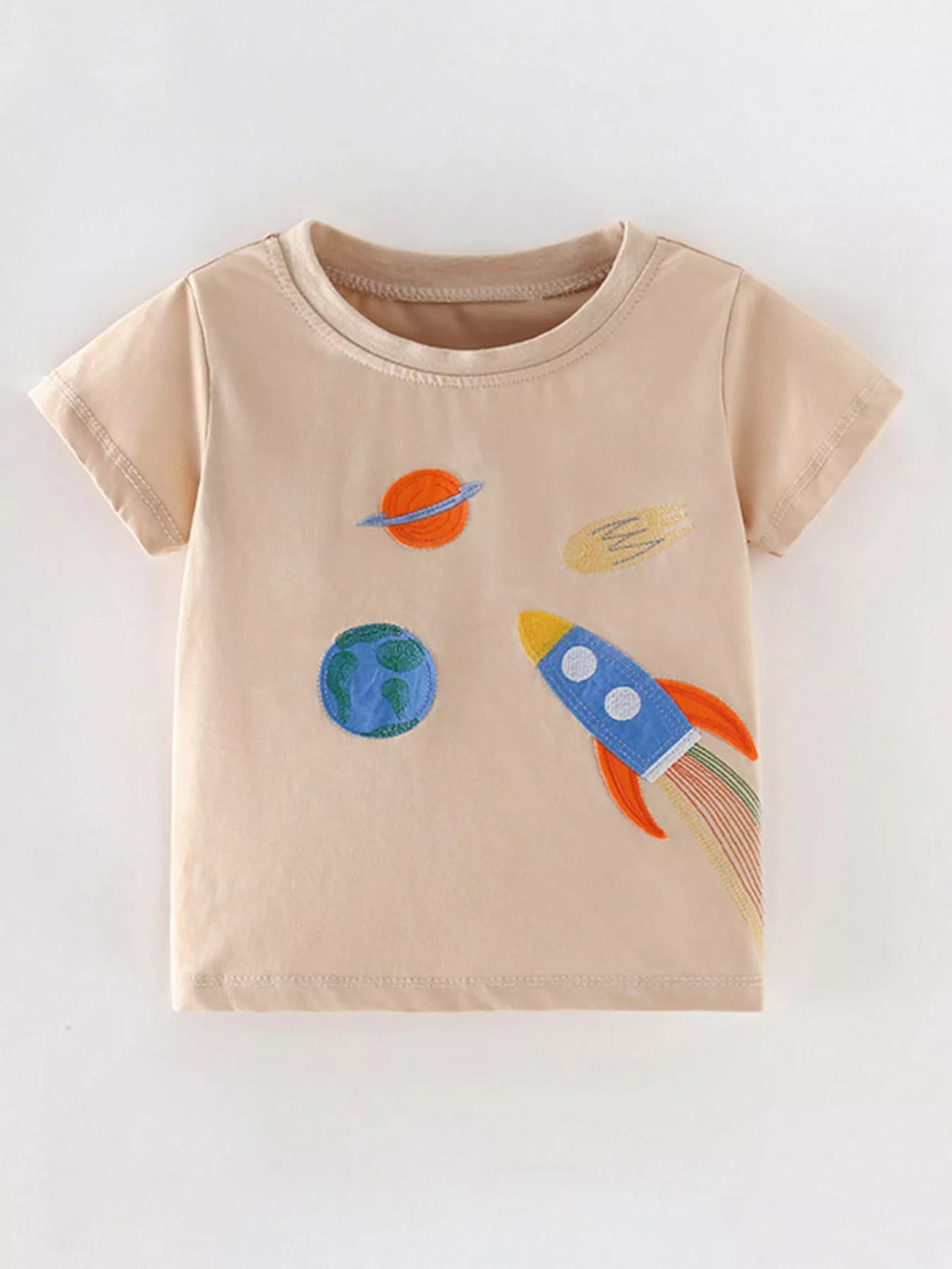 Children's Space Adventure Embroidered T-Shirt