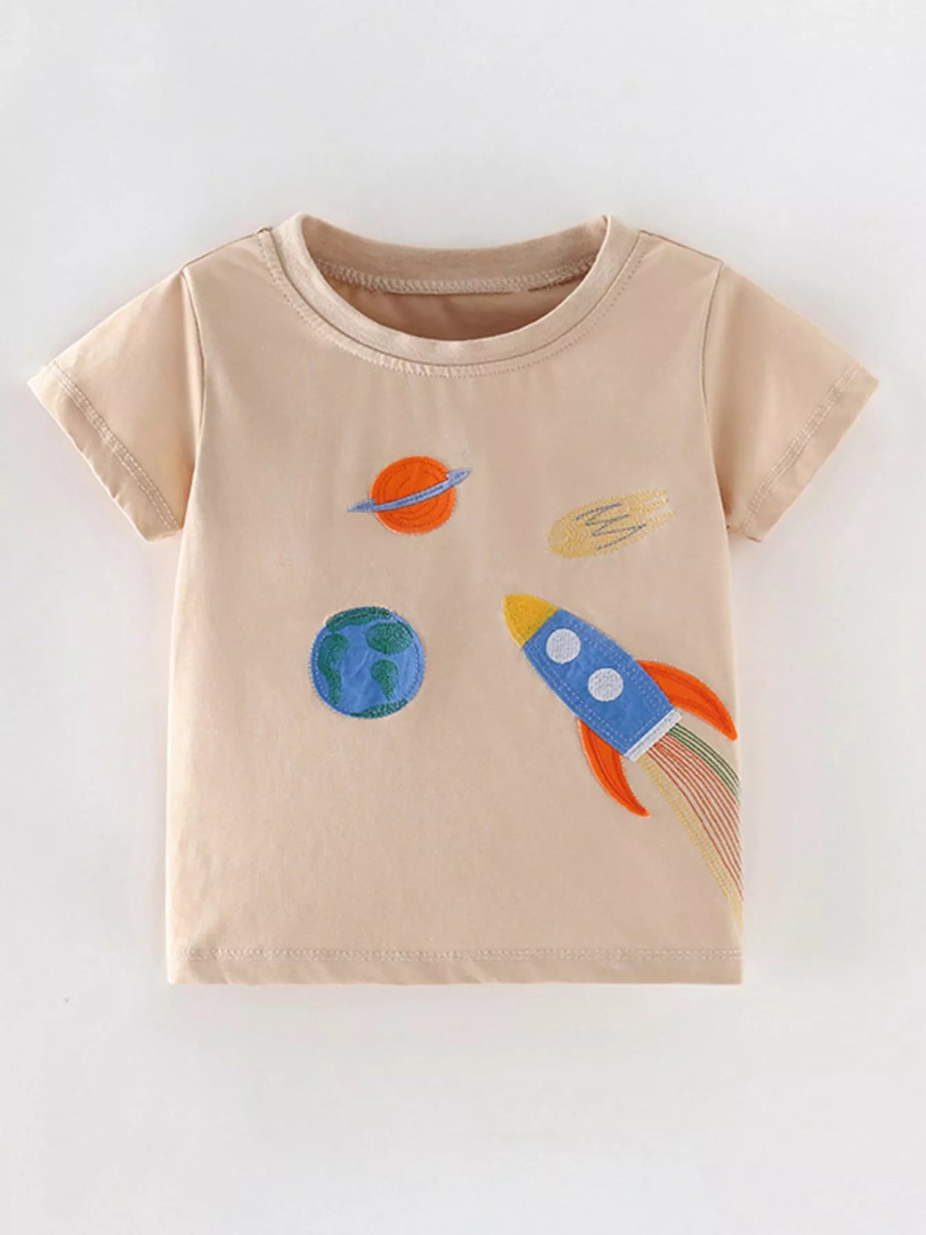 Children's Space Adventure Embroidered T-Shirt
