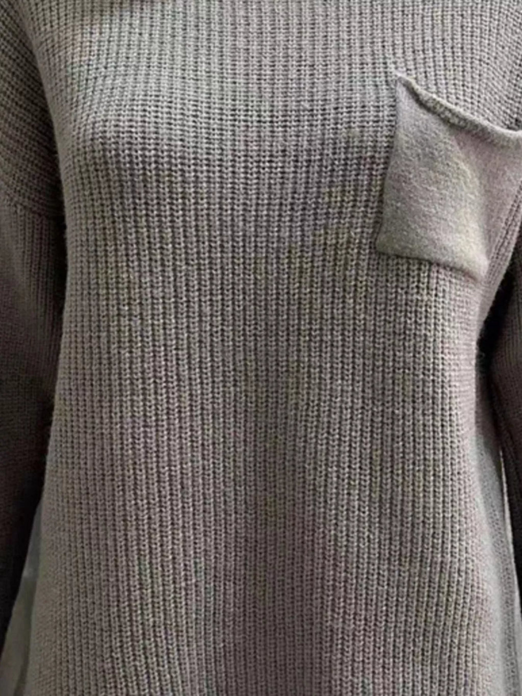 Pocket Detail Dropped Shoulder Sweater