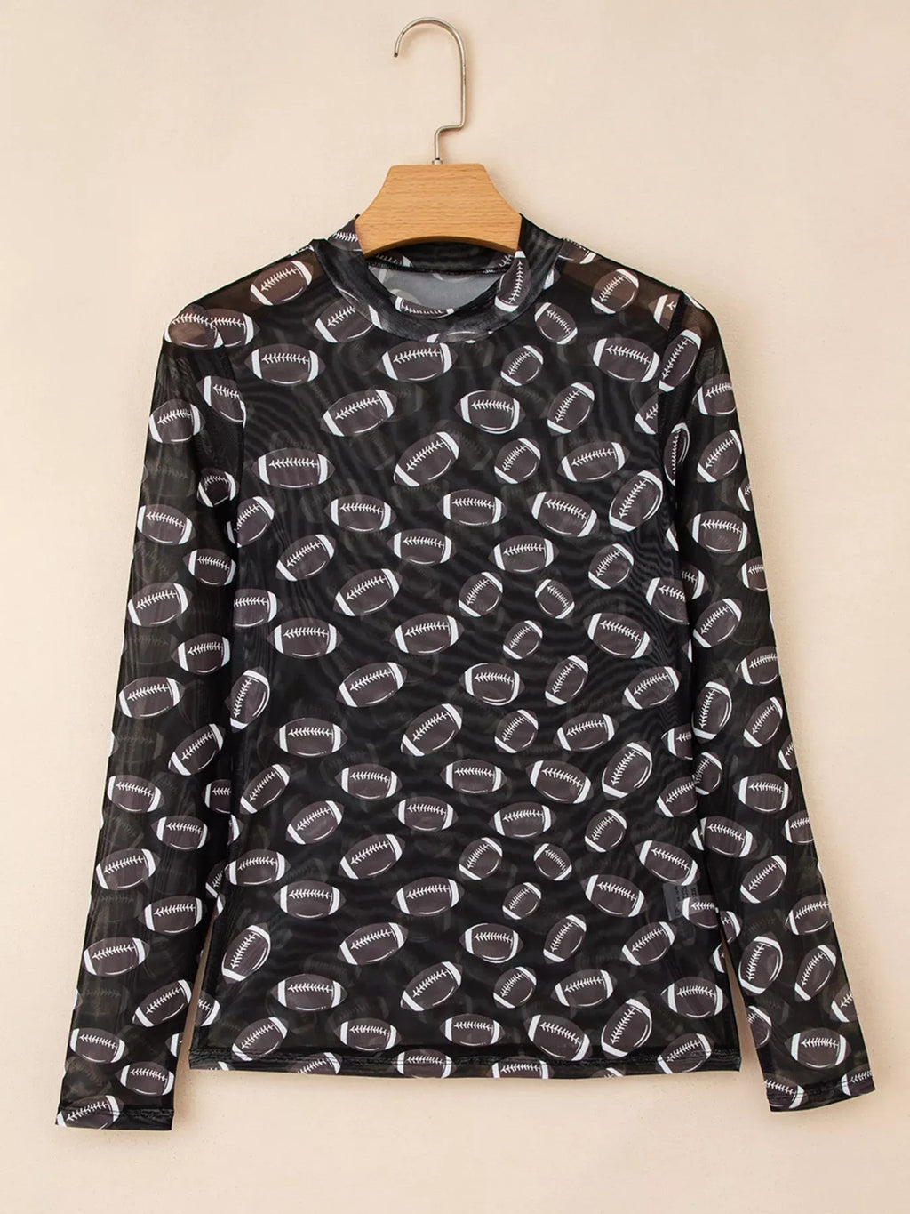 Game Day Mesh Sheer Long Sleeve Top