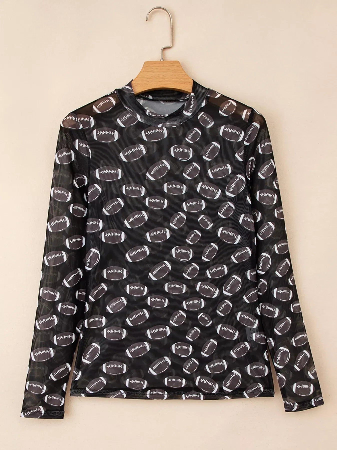 Game Day Mesh Sheer Long Sleeve Top