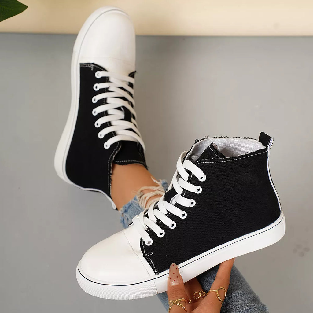 Round Toe Lace Up Sneakers