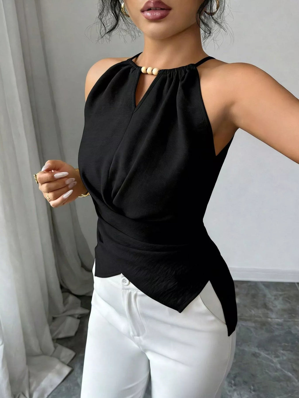 Halter Neck Crisscross Cami