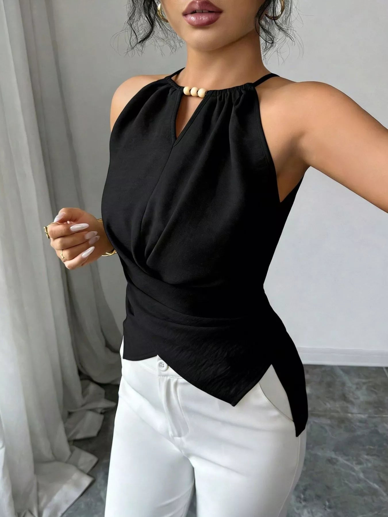 Halter Neck Crisscross Cami