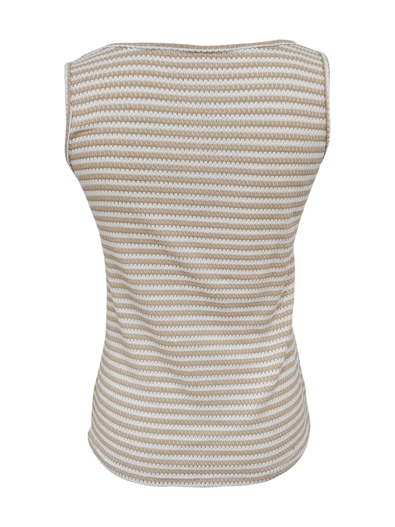 Striped Button Front Knit Tank Top